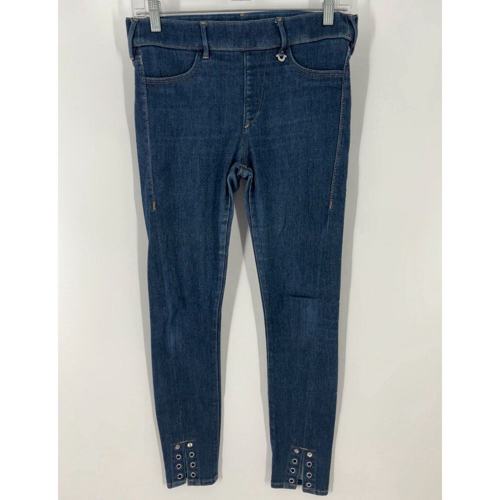 True Religion Mid Rise Dark Wash Skinny Jeans Eyelet Stretch‎ Womens Size Small